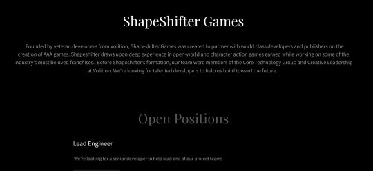 前《黑道圣徒》开发商Volition主创成立新工作室Shapeshifter Games(图3)